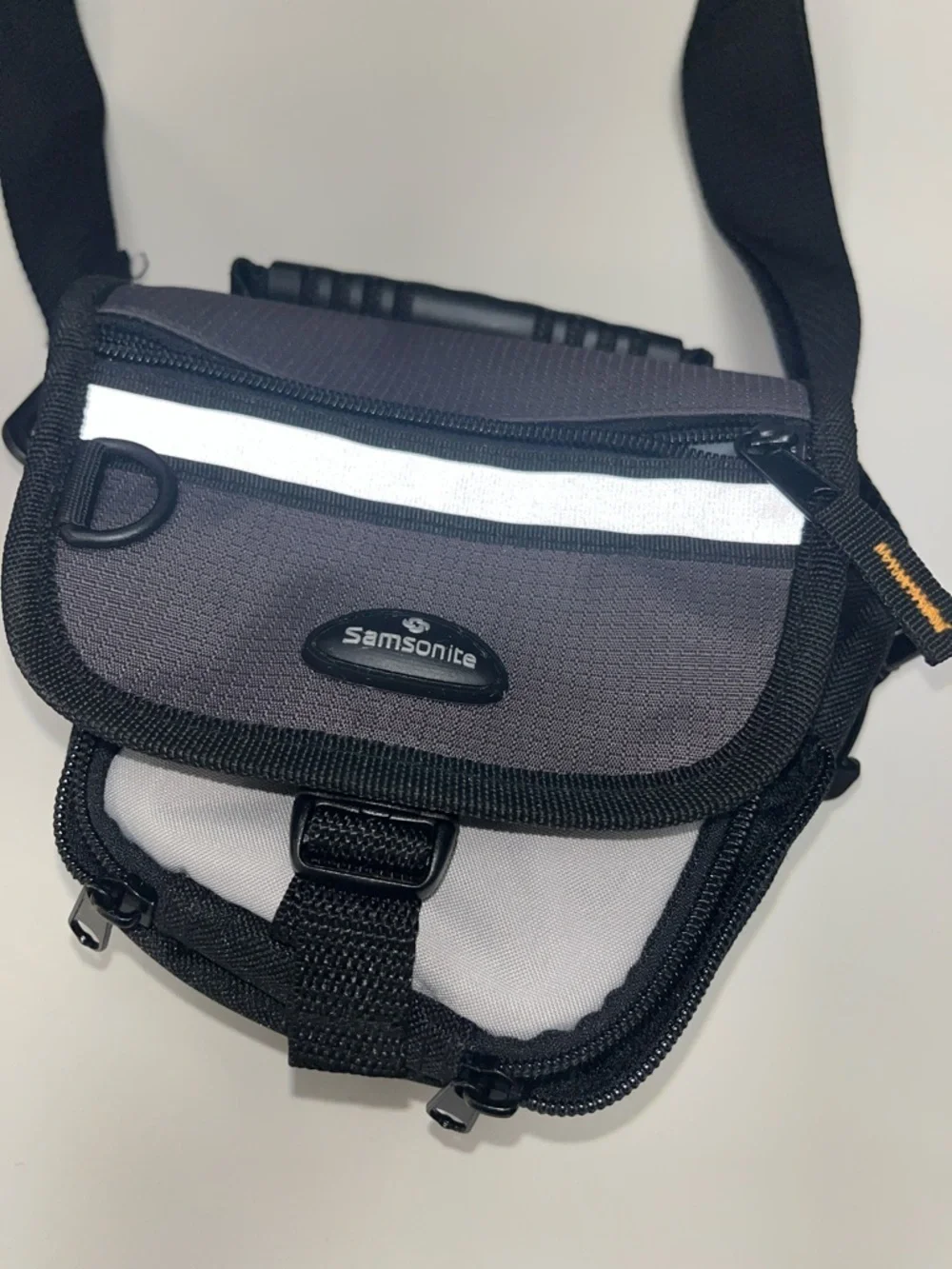 Samsonite Black and Gray Camera Crossbody Bag